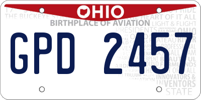 OH license plate GPD2457