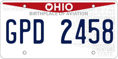 OH license plate GPD2458