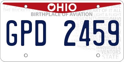 OH license plate GPD2459
