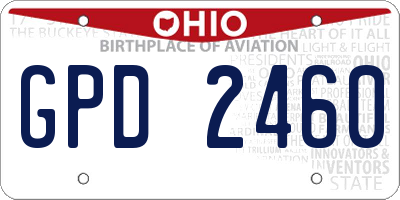 OH license plate GPD2460
