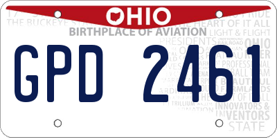OH license plate GPD2461