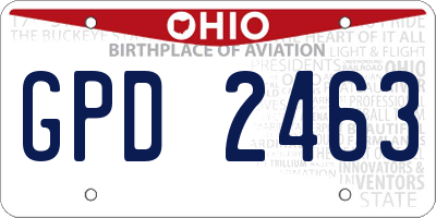 OH license plate GPD2463