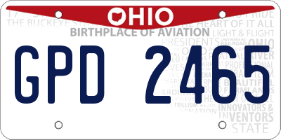 OH license plate GPD2465