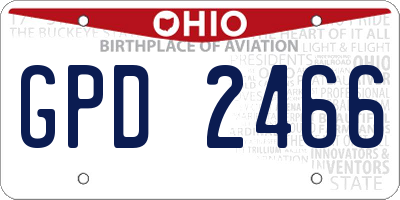 OH license plate GPD2466