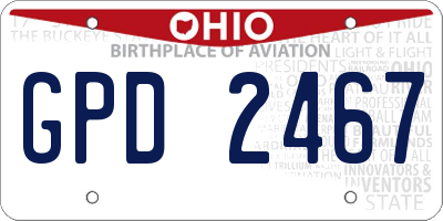 OH license plate GPD2467