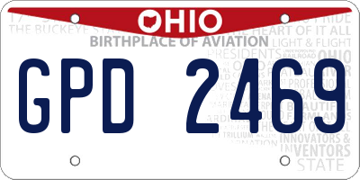 OH license plate GPD2469