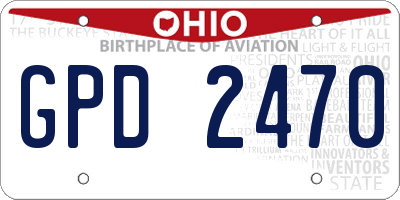OH license plate GPD2470
