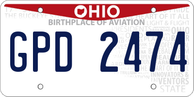 OH license plate GPD2474