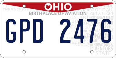OH license plate GPD2476