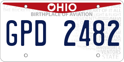 OH license plate GPD2482