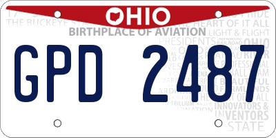 OH license plate GPD2487