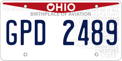 OH license plate GPD2489
