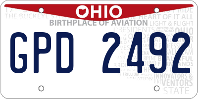 OH license plate GPD2492