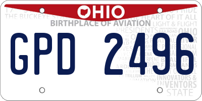 OH license plate GPD2496