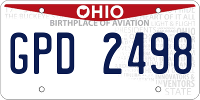 OH license plate GPD2498