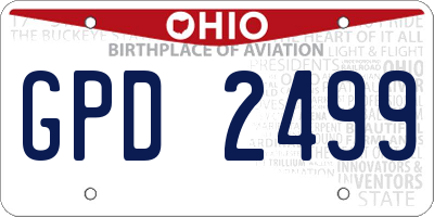 OH license plate GPD2499