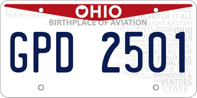 OH license plate GPD2501