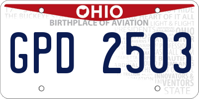 OH license plate GPD2503