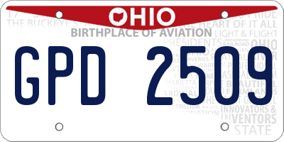 OH license plate GPD2509