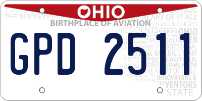OH license plate GPD2511