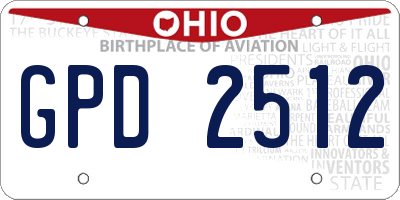 OH license plate GPD2512
