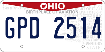 OH license plate GPD2514