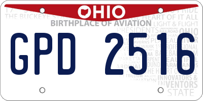 OH license plate GPD2516