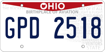 OH license plate GPD2518