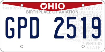 OH license plate GPD2519