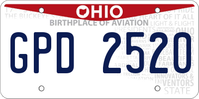 OH license plate GPD2520