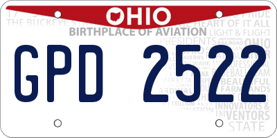OH license plate GPD2522