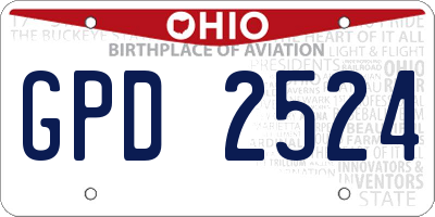 OH license plate GPD2524