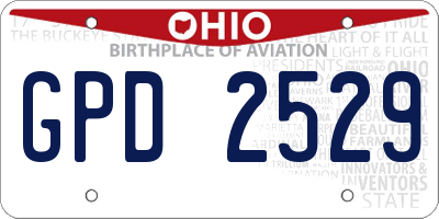 OH license plate GPD2529