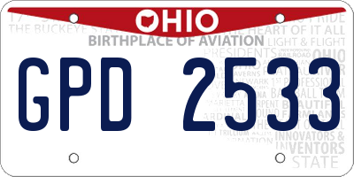 OH license plate GPD2533