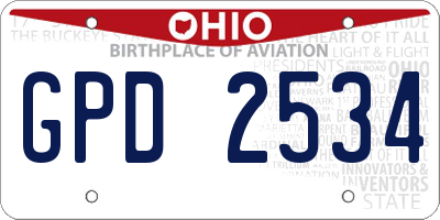 OH license plate GPD2534