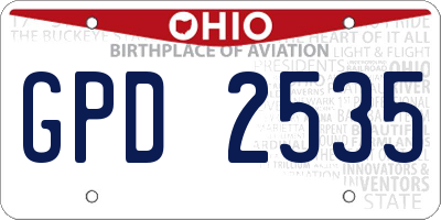 OH license plate GPD2535