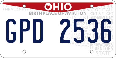 OH license plate GPD2536