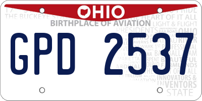 OH license plate GPD2537