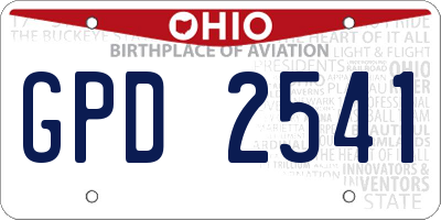 OH license plate GPD2541