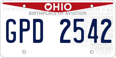 OH license plate GPD2542