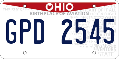 OH license plate GPD2545