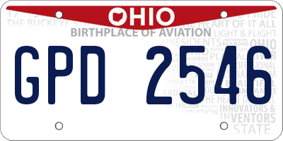 OH license plate GPD2546