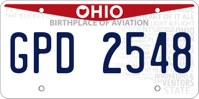 OH license plate GPD2548
