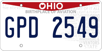 OH license plate GPD2549
