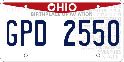 OH license plate GPD2550