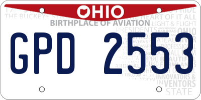 OH license plate GPD2553