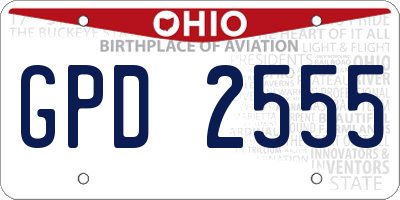 OH license plate GPD2555