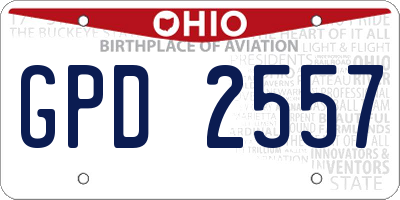 OH license plate GPD2557
