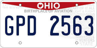 OH license plate GPD2563
