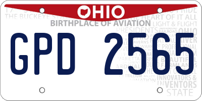 OH license plate GPD2565